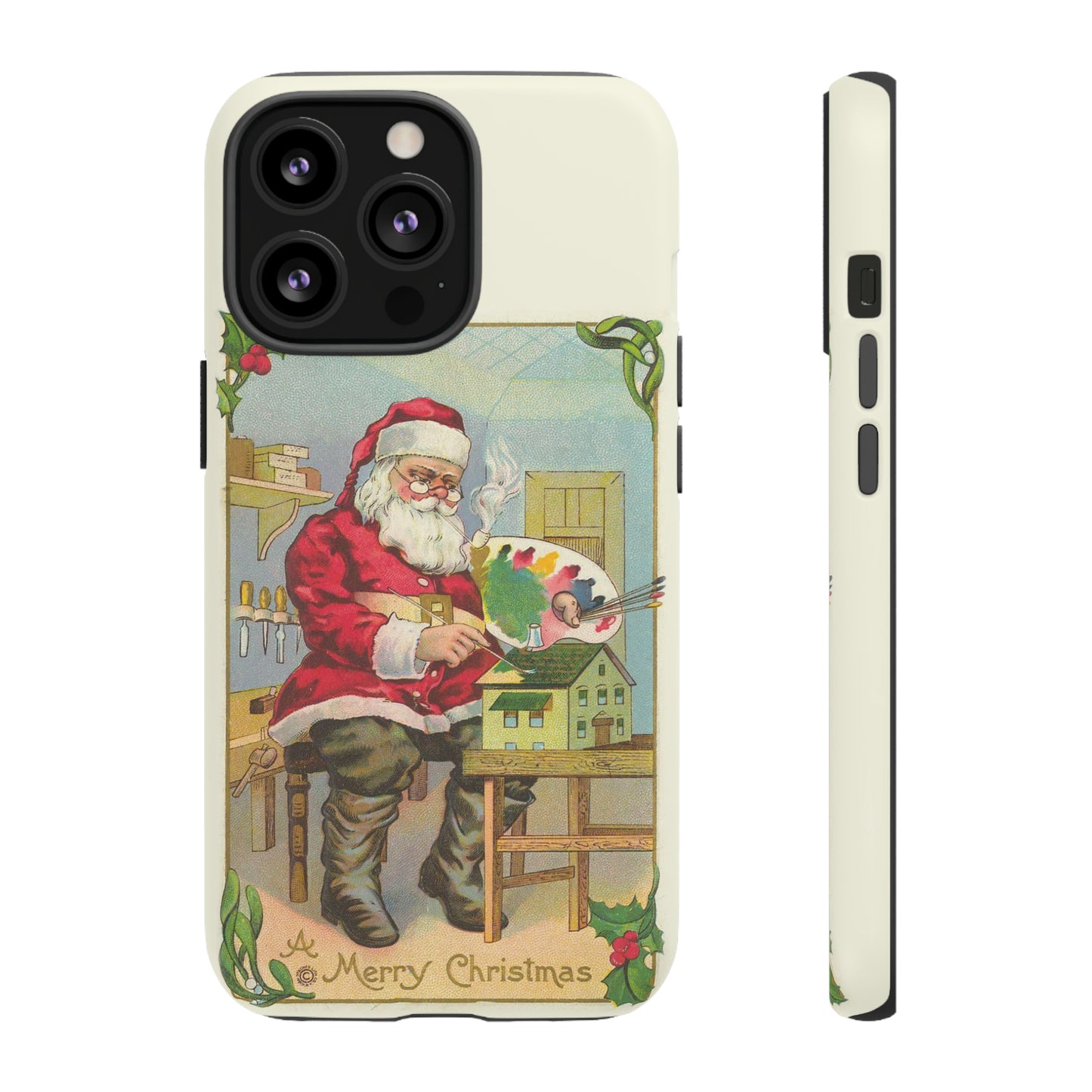 Santa Painting Post Card